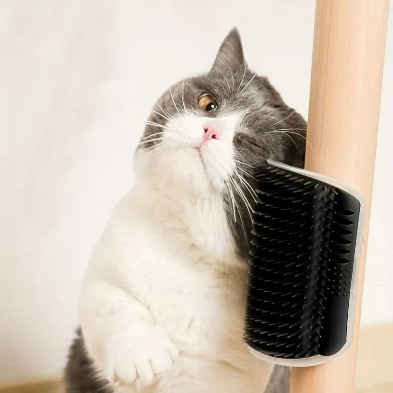 Brosse de toilettage pour chat avec peigne de massage - Idéale pour le toilettage et la relaxation des chatons et des chiots. Fixation murale.