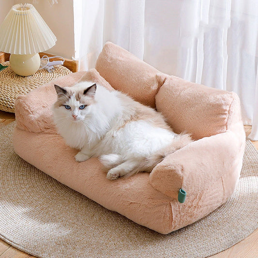 Lit pour chat toutes saisons universel — Nid douillet ultra-doux et chaud, canapé pour animaux de grande taille, niche démontable pour chien, coussin confortable pour chat, accessoires pour animaux.