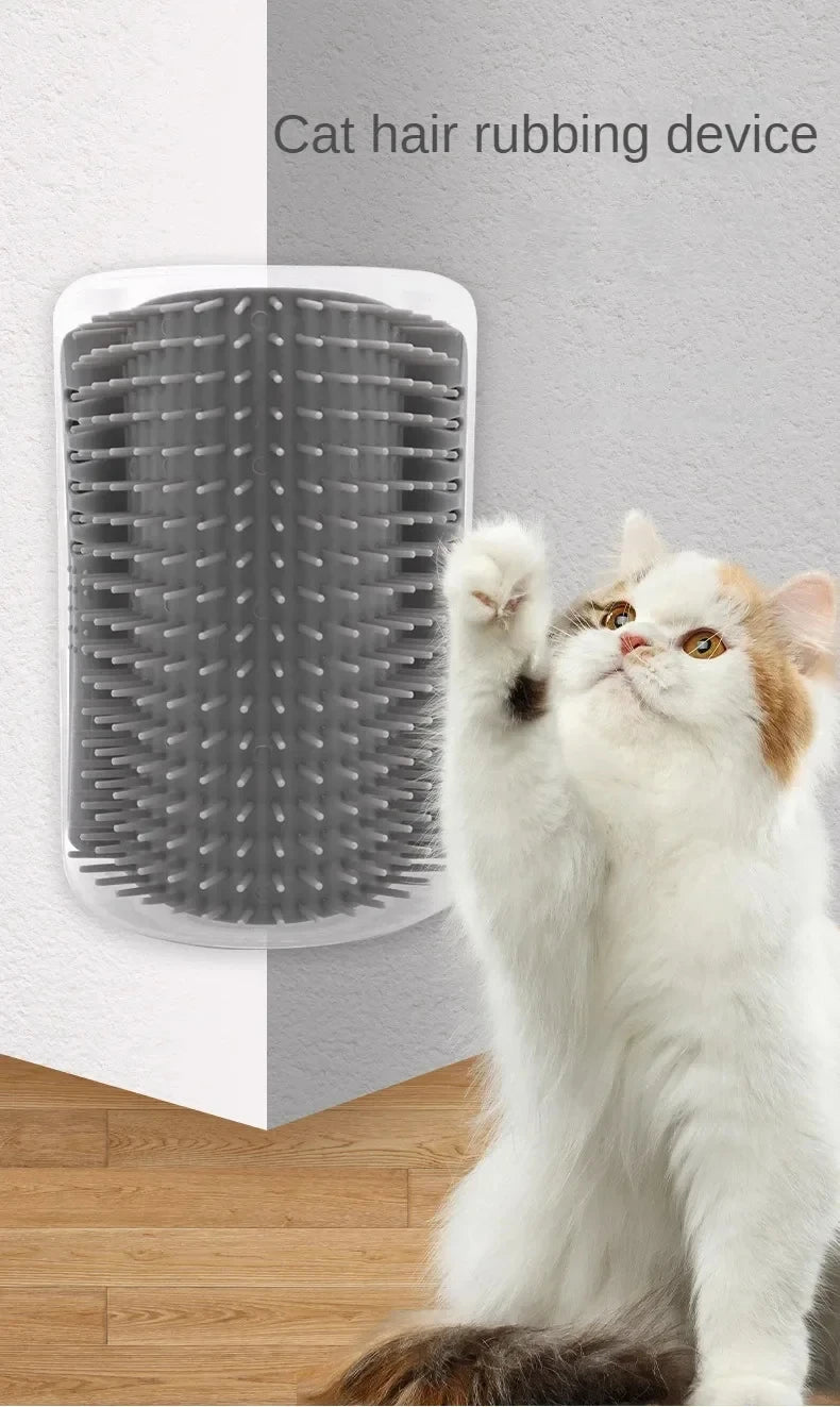 Brosse de toilettage pour chat avec peigne de massage - Idéale pour le toilettage et la relaxation des chatons et des chiots. Fixation murale.
