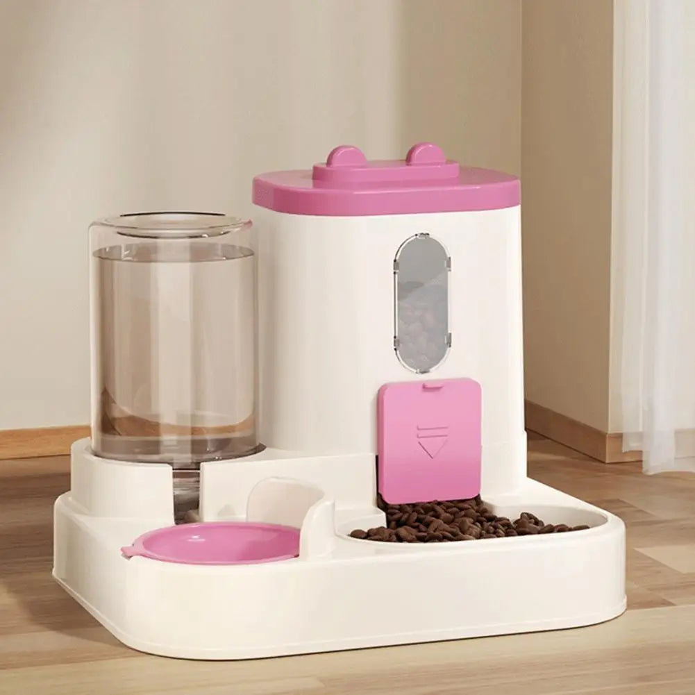 Distributeur d'eau et de nourriture pour chat Capacité Distributeur d'eau automatique pour animaux de compagnie Ensemble distributeur d'eau pour chats Bol 2 en 1 pour animaux de compagnie avec pour petits