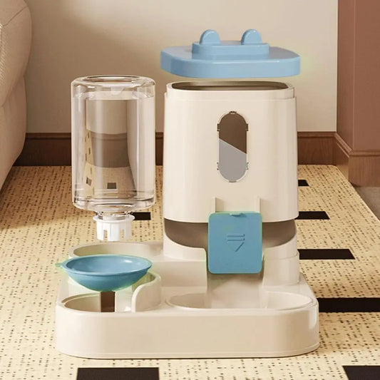 Distributeur d'eau et de nourriture pour chat Capacité Distributeur d'eau automatique pour animaux de compagnie Ensemble distributeur d'eau pour chats Bol 2 en 1 pour animaux de compagnie avec pour petits